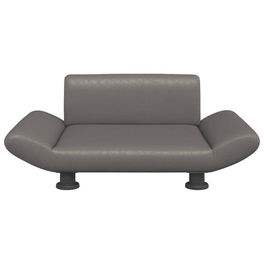 Cama Para Perros De Cuero Sintético Gris 70x45x28 Cm / Vetonek_0