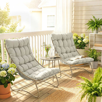 Outsunny Conjunto De Mesa Y Sillas De Terraza Exterior Con Cojines Gris Claro_1