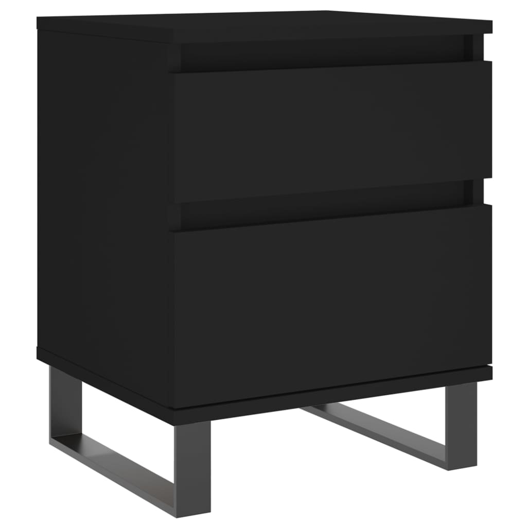 Mesitas De Noche 2 Uds Madera De Ingeniería Negro 40x35x50 Cm_3