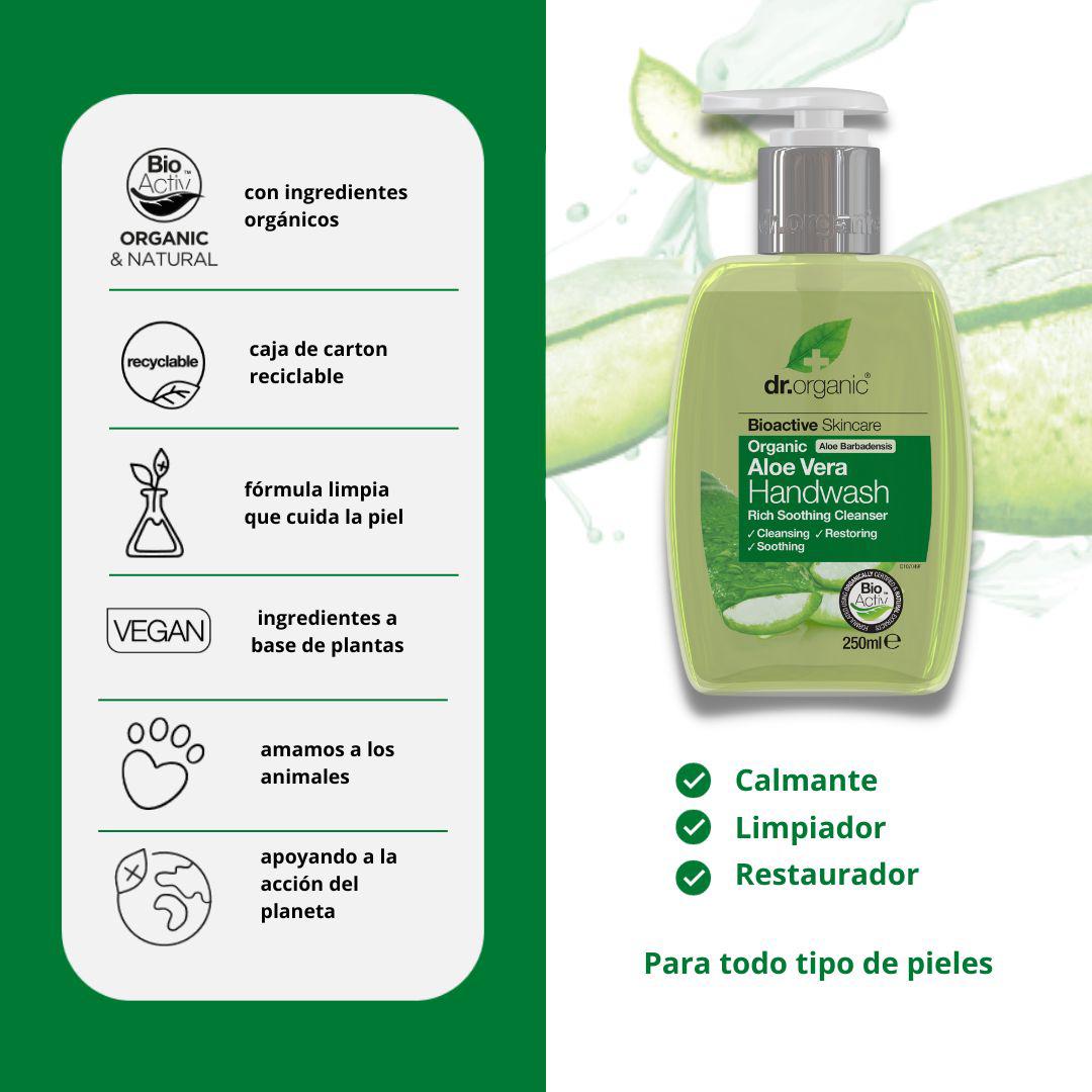 Sabonete Líquido para as Mãos Dr. Organic Aloé Vera 250 ml