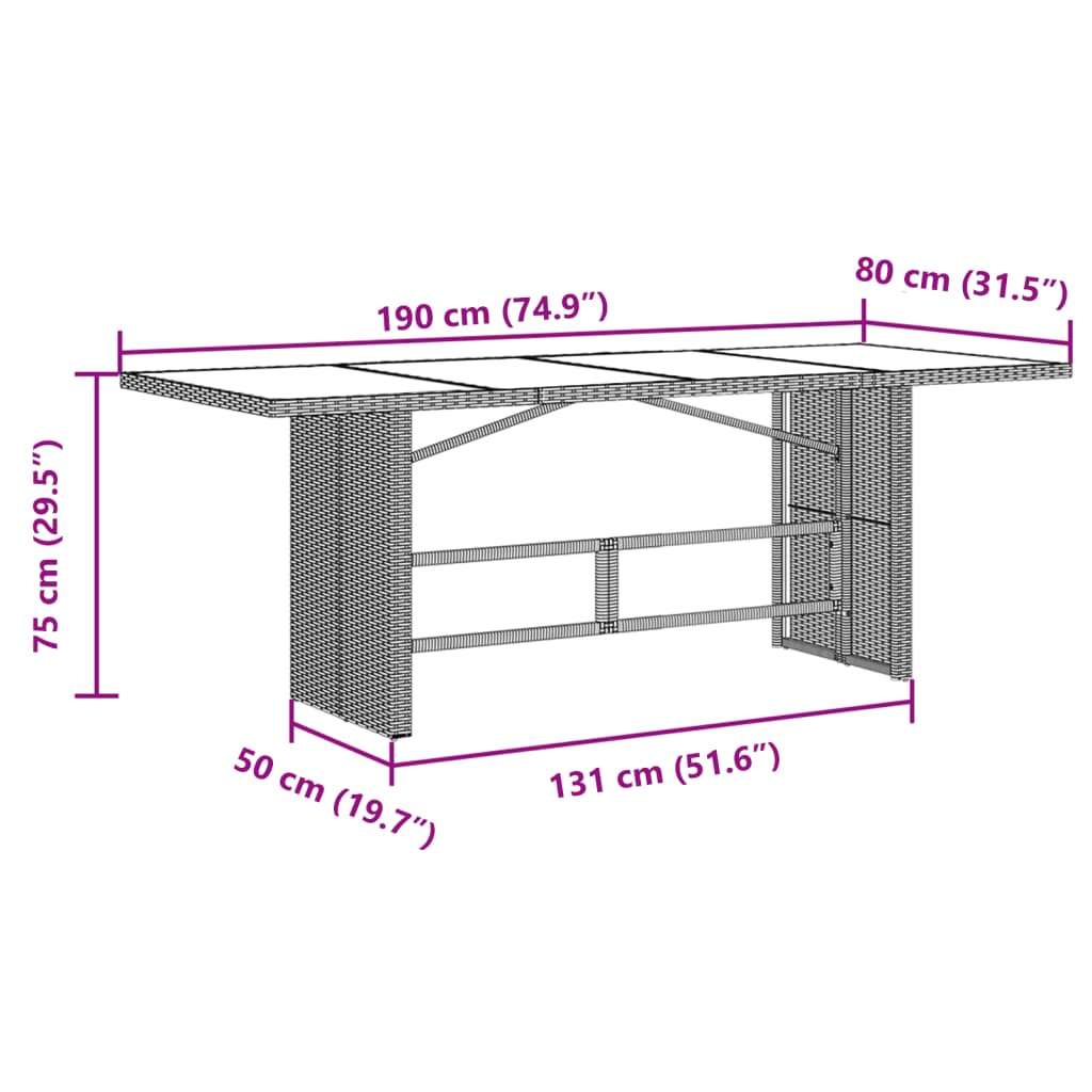 Set Comedor De Jardín 7 Pzas Con Cojines Ratán Sintético Marrón / Vetonek_4