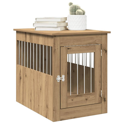 Jaula Para Perros Madera Ingeniería Roble Artesanal 55x80x68 Cm_2