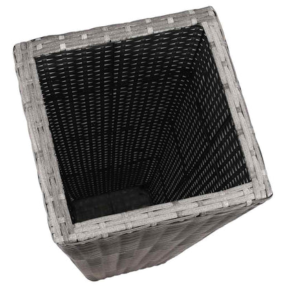 Conjunto De Arriates 3 Piezas Ratán Sintético Gris_5