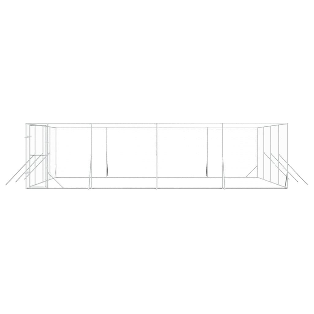Perrera De Exterior Acero Galvanizado Plateado 8x8x2 M_4