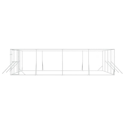 Perrera De Exterior Acero Galvanizado Plateado 8x8x2 M_4