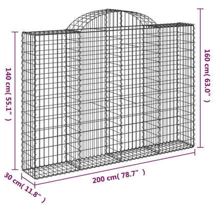 Cestas Gaviones 14 Uds Forma De Arco Hierro 200x30x140/160 Cm_5