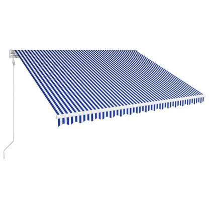 Vidaxl Toldo Automático Retráctil Azul Y Blanco 450x300 Cm_0