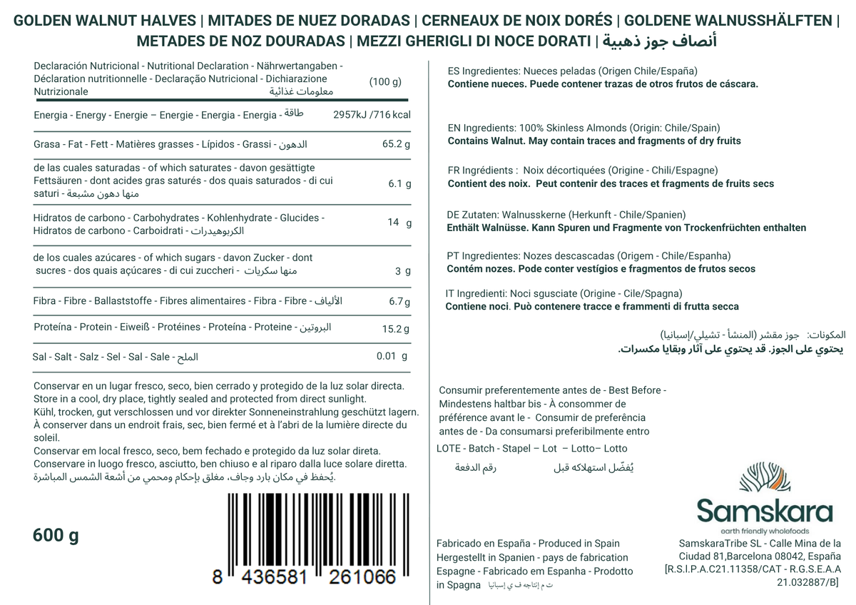 Mitades De Nuez Doradas Premium - Envasadas Al Vacío - 600g | Fruto Seco Premium, Snack Vegano Natural_2