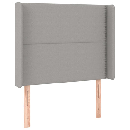 Cama Box Spring Colchón Y Luces Led Tela Gris Claro 100x200 Cm / Vetonek_1