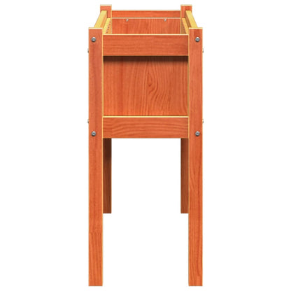 Jardinera Con Patas Madera Maciza Pino Marrón Cera 110x31x70 Cm_5