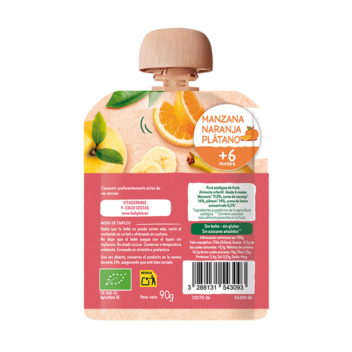 Pack Mix de Pouches frutas Bio (a partir de 6 meses) babybio