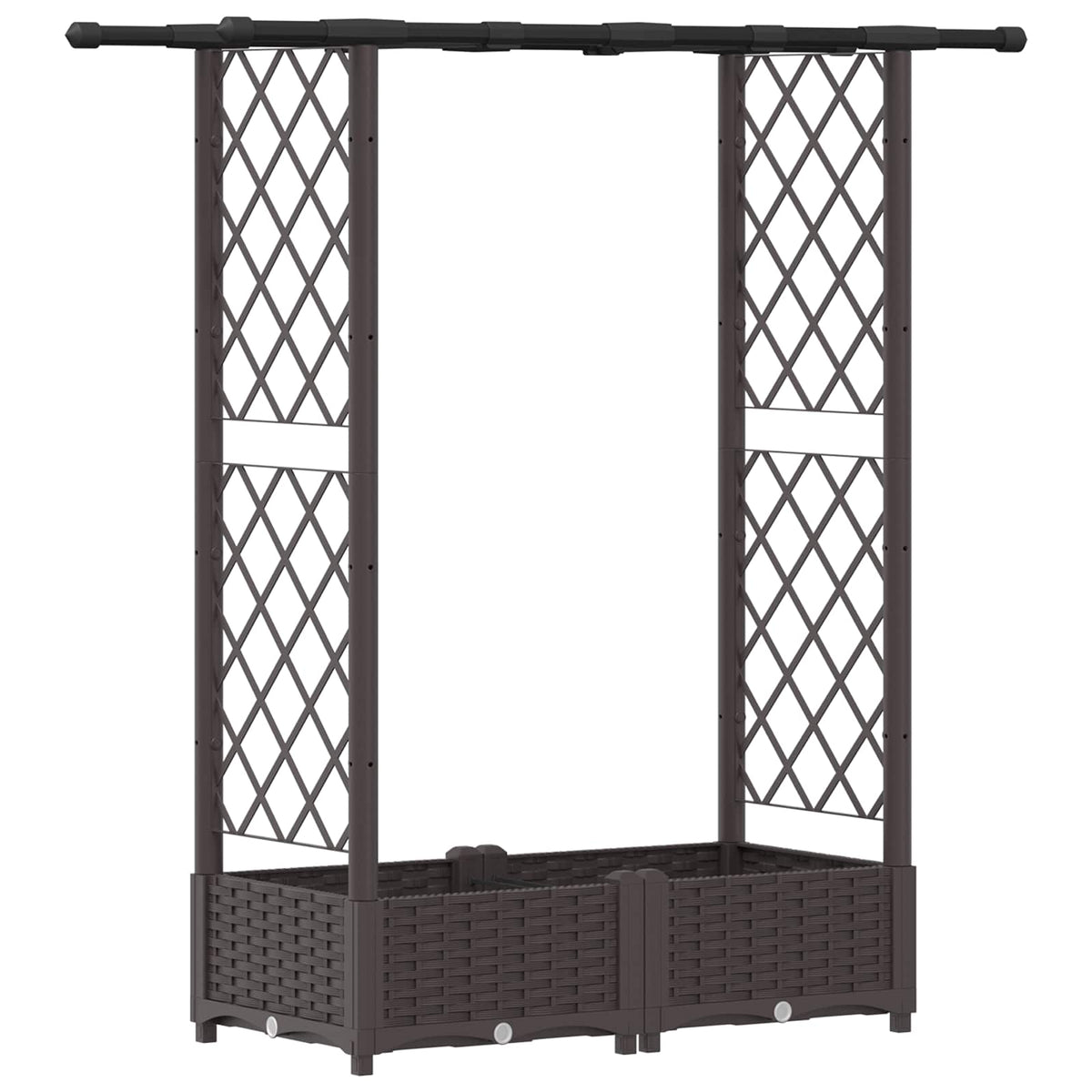 Cama Elevada Con Trellis Y Techo Marrón 122,5 X 40 X 121 Cm Pp_0