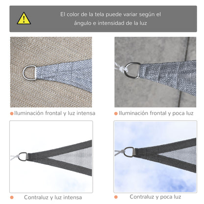 Outsunny Toldo Vela Sombrilla Parasol Triangulo Tejido De Poliester 185 G/m²_5