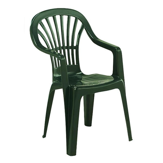 Silla Resina Monoblock Respaldo Alto Verde Zena_0
