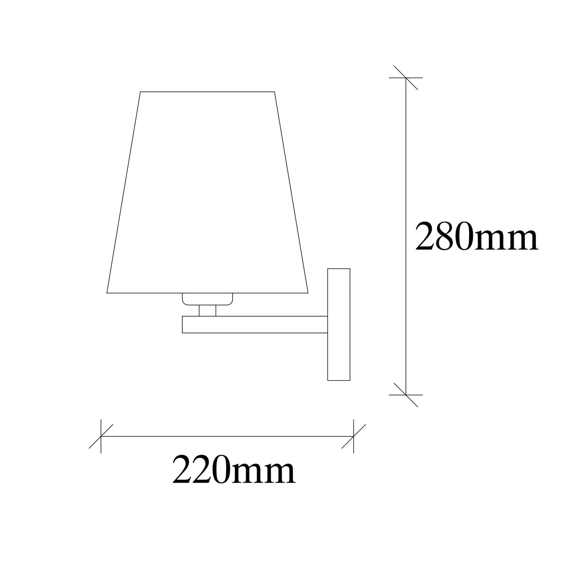 Aplique De Pared Pantalla Negra, Metal, 18x24x30, Casquillo E 27 Max 40 W