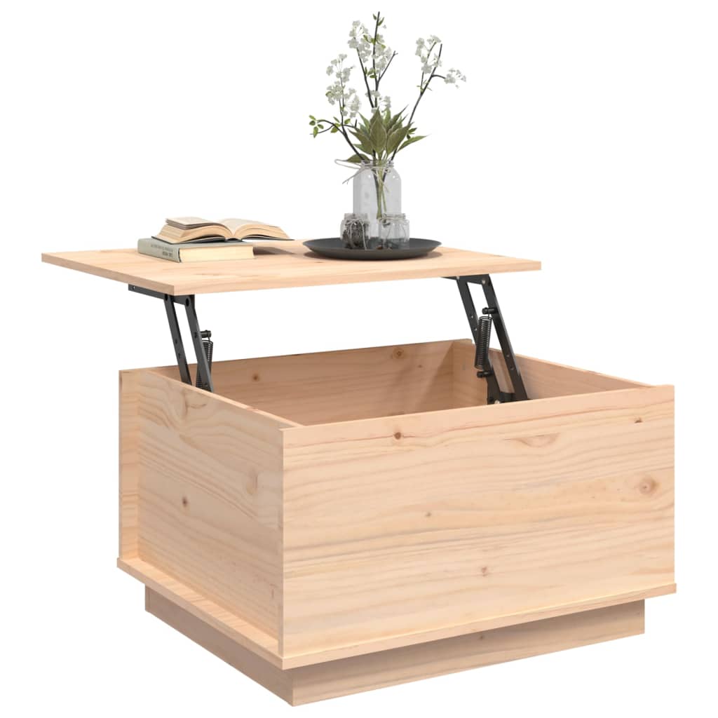Mesa De Centro De Madera Maciza De Pino 60x50x35 Cm_3