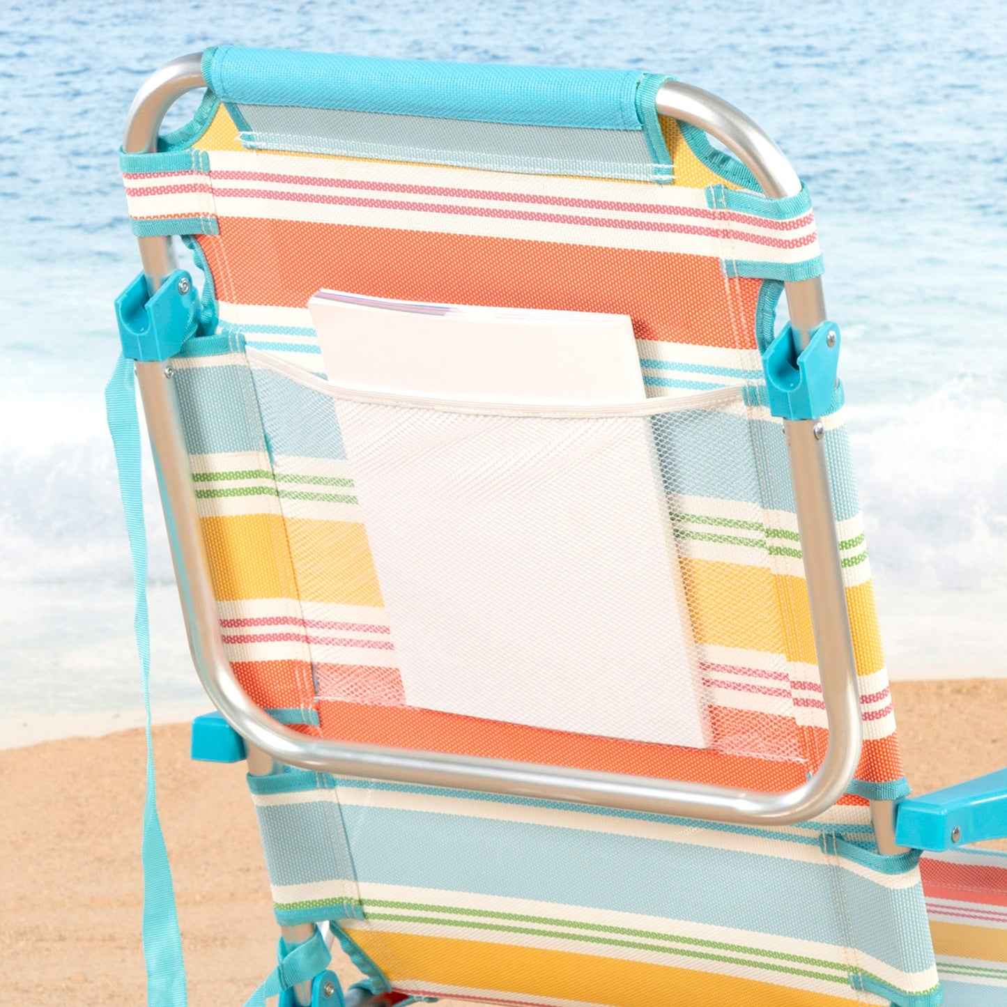 Aktive Silla Plegable Playa Rayas Multicolor, Aluminio, 5 Posiciones, Sistema Antivuelco,_4