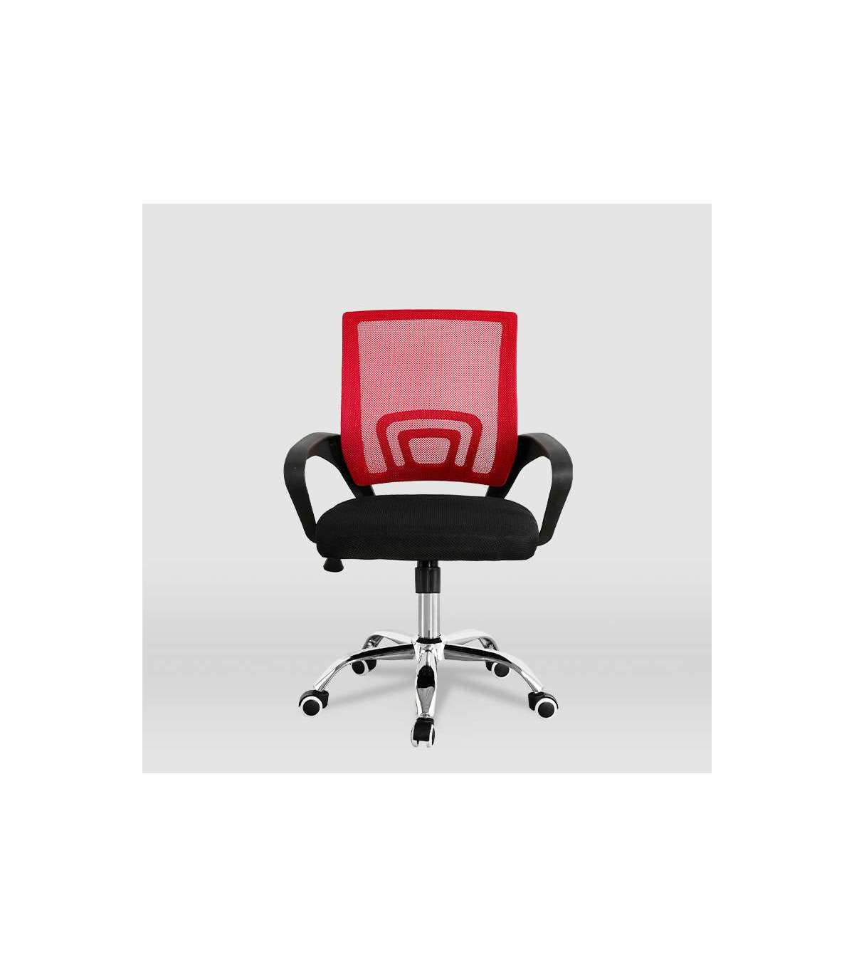 Silla De Estudio Juvenil Martina En Rojo Y Negro. Alto: 88-98, Ancho: 57, Fondo: 53.5_5