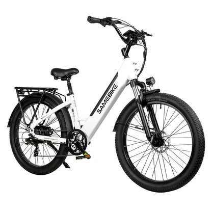 Bicicleta Eléctrica De Paseo Rs-a01 750w-48v-14ah (672wh) - Fatbike 26x3.0 Color Blanco_4