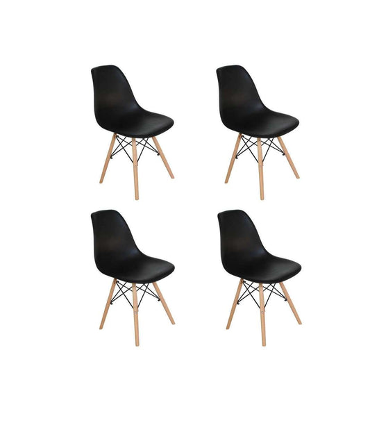 Pack De 4 Sillas Md-velez Acabado En Polipropileno Negro, 83cm(alto) 50.5cm(ancho) 46.5cm(_0