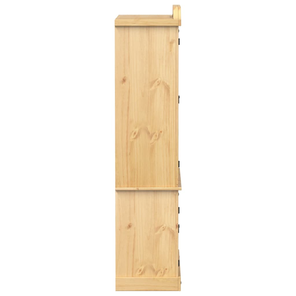 Armario Con Vitrina Corona Madera Maciza Pino 103,5x42x180 Cm / Vetonek_1