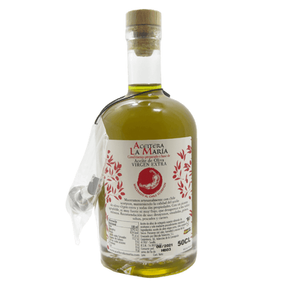 Aceite De Oliva Virgen Extra Macerado Al Chile Scorpion 50 Cl Con Vertedor Metálico_1