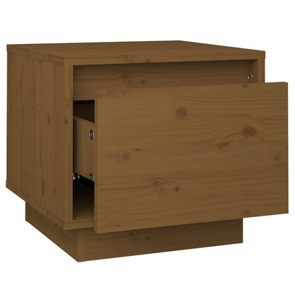 Mesita De Noche Madera Maciza De Pino Marrón Miel 35x34x32 Cm_3