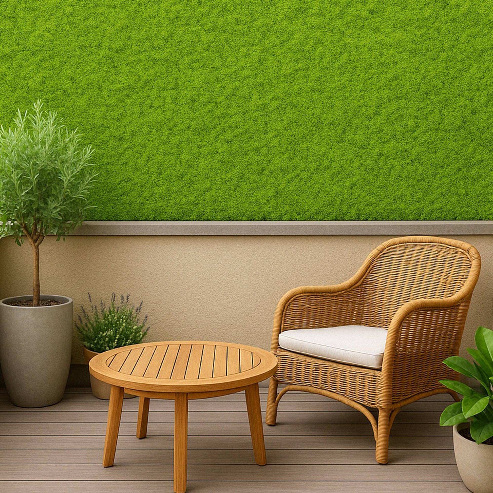 Jardín Vertical Artificial 100x100cm Well Home En Verde Exuberante Y Realista_3