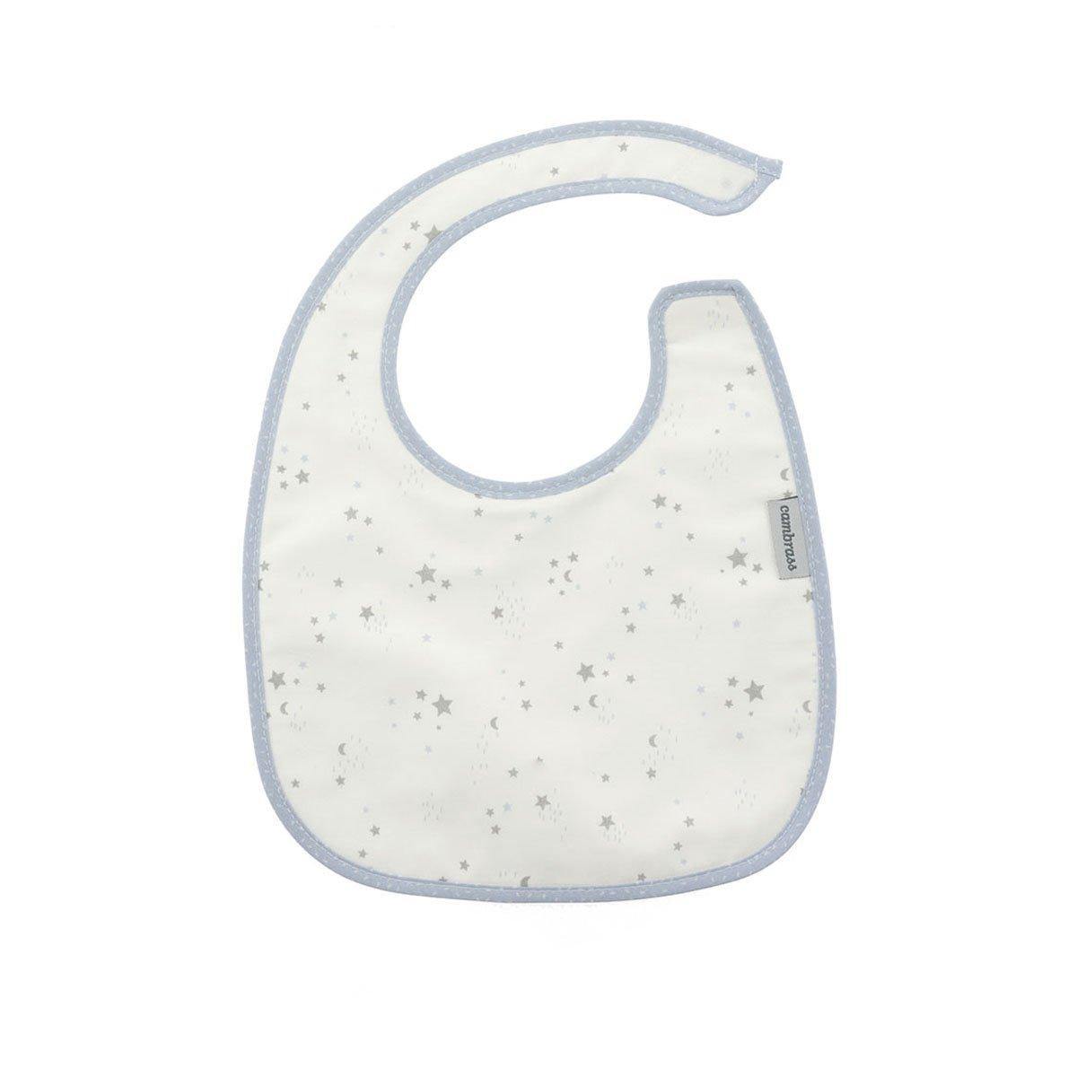 Babete quadrado com velcro Azul Claro 20x26 cm.