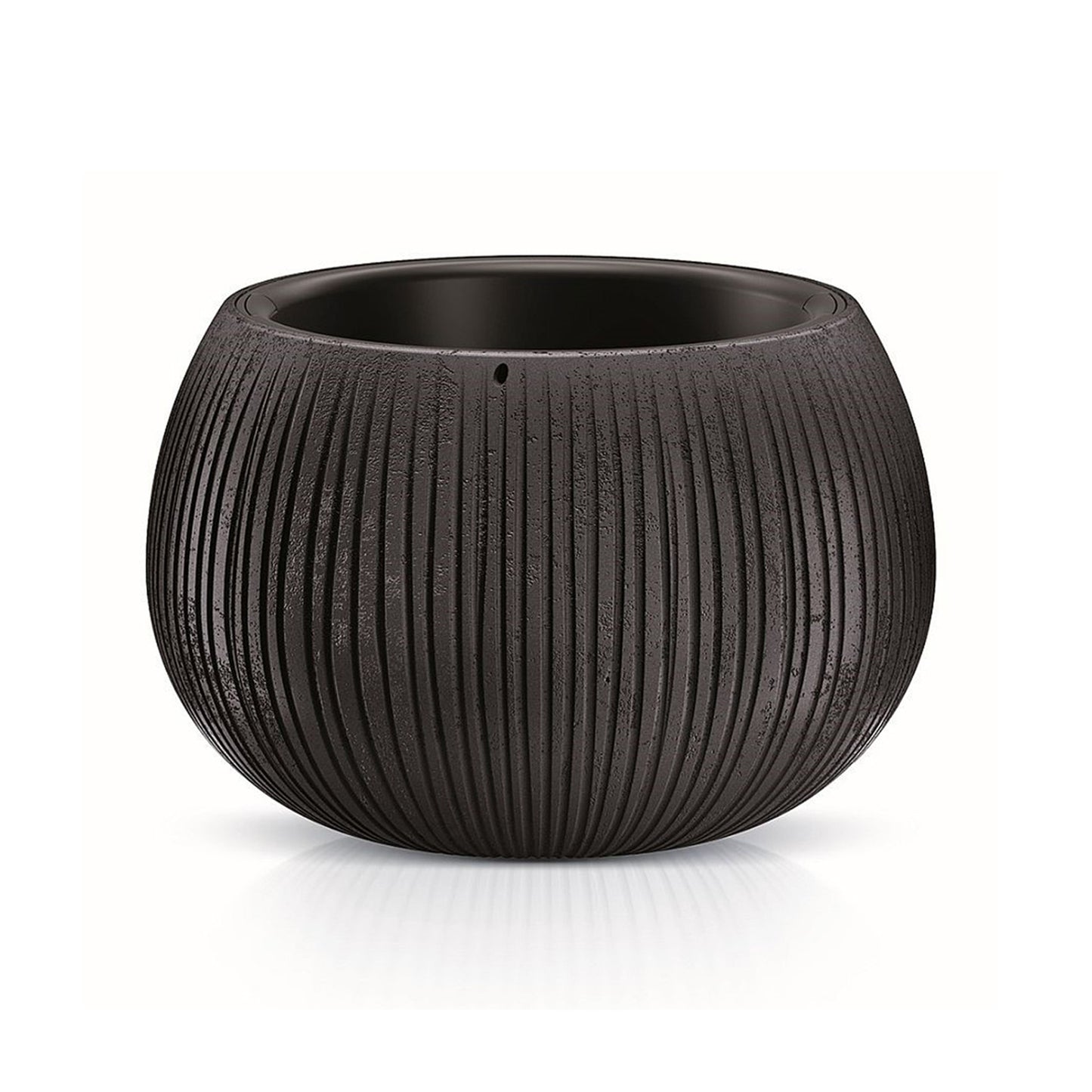 2x Prosperplast Beton Bowl De Plástico Con Depósito En Color Cemento Negro, 11 (alto) X 14,4 (ancho) X 14,4 (profundo) Cms