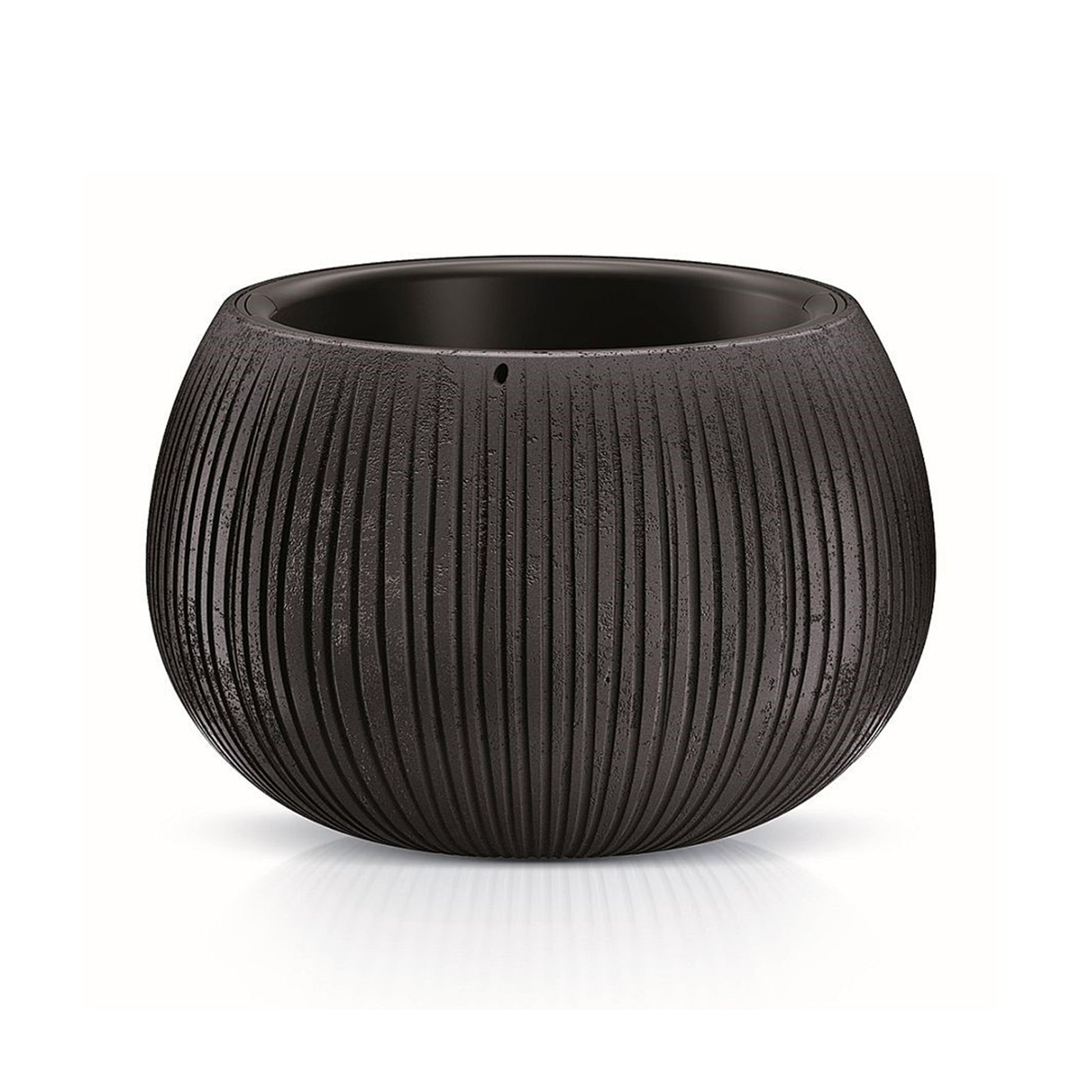 2x Prosperplast Beton Bowl De Plástico Con Depósito En Color Cemento Negro, 11 (alto) X 14,4 (ancho) X 14,4 (profundo) Cms