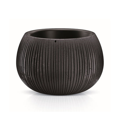 2x Prosperplast Beton Bowl De Plástico Con Depósito En Color Cemento Negro, 11 (alto) X 14,4 (ancho) X 14,4 (profundo) Cms