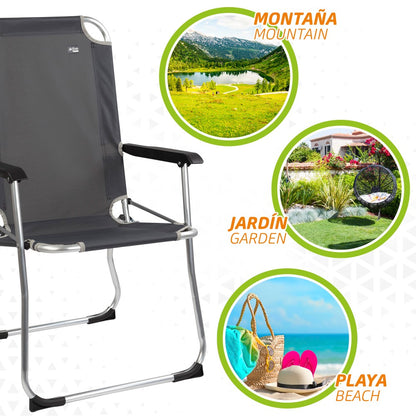 Silla Plegable De Aluminio Fija Aktive Camping_4