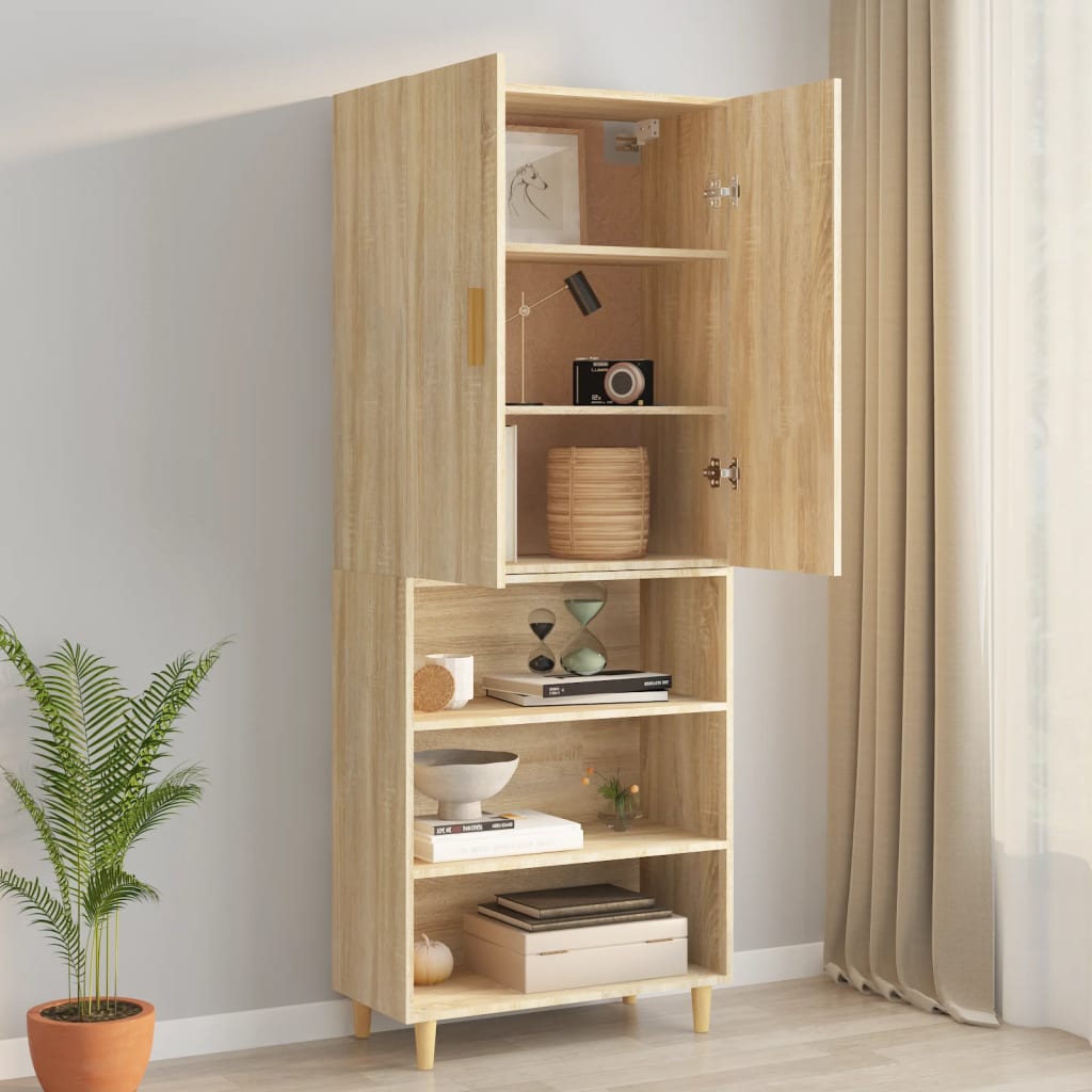 Armario Colgante De Pared Roble Sonoma 69,5x34x90 Cm / Vetonek_5