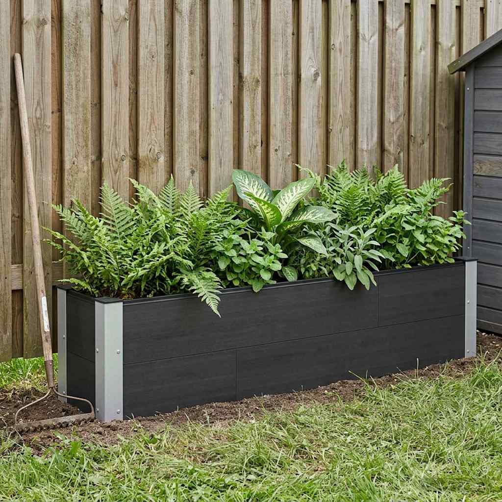 Arriate Elevado Negro 150 X 30 X 36 Cm Wpc Y Aluminio_1