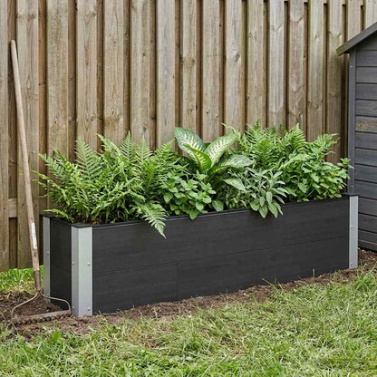 Arriate Elevado Negro 150 X 30 X 36 Cm Wpc Y Aluminio_1