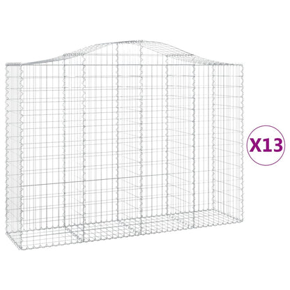 Cestas Gaviones 13 Uds Forma De Arco Hierro 200x50x140/160 Cm_0