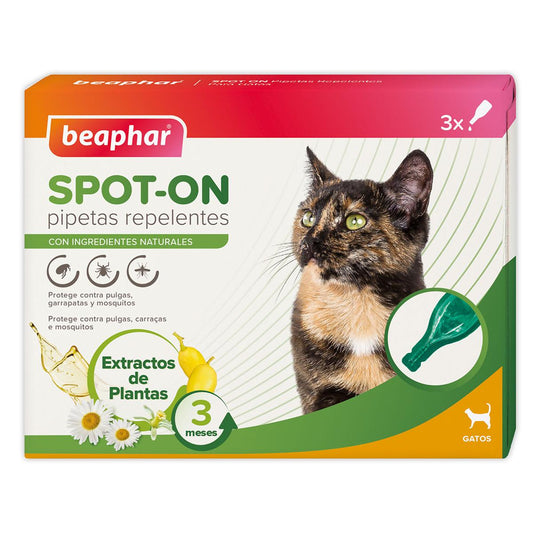 Pipetas repelentes antiparasitários naturais para gatos 3x1 ml