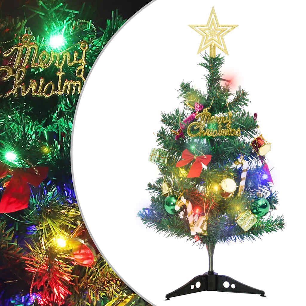 Vidaxl Mini Árbol De Navidad Artificial Con 20 Luces Led Verde 45 Cm_0