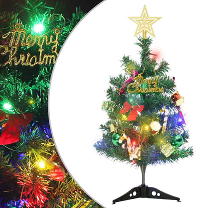 Vidaxl Mini Árbol De Navidad Artificial Con 20 Luces Led Verde 45 Cm_0