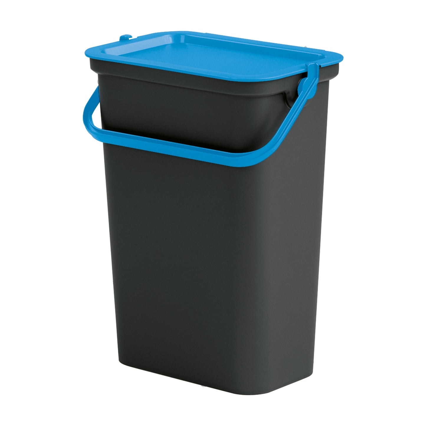 Papelera moda 10l Con Asa (cubo Negro-tapa Sapphir)_0