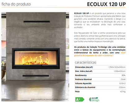 Insertables Con Ventilación A Leña Metlor Modelo Ecolux 120 Up_2
