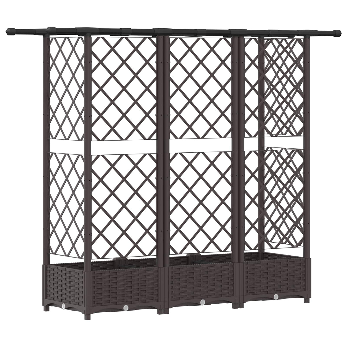 Cama Elevada Con Trellis Y Techo Marrón 164 X 40 X 121 Cm Pp_4