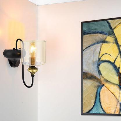 Aplique De Pared, Metal , Negro vintage, 22x14x18, Casquillo 1 X E 27 Max 60 W_1