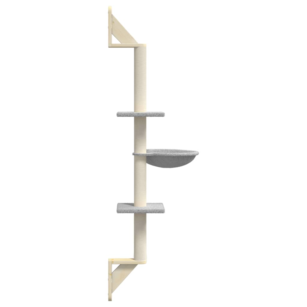 Árbol Rascador Para Gatos De Pared Gris Claro 142,5 Cm_4
