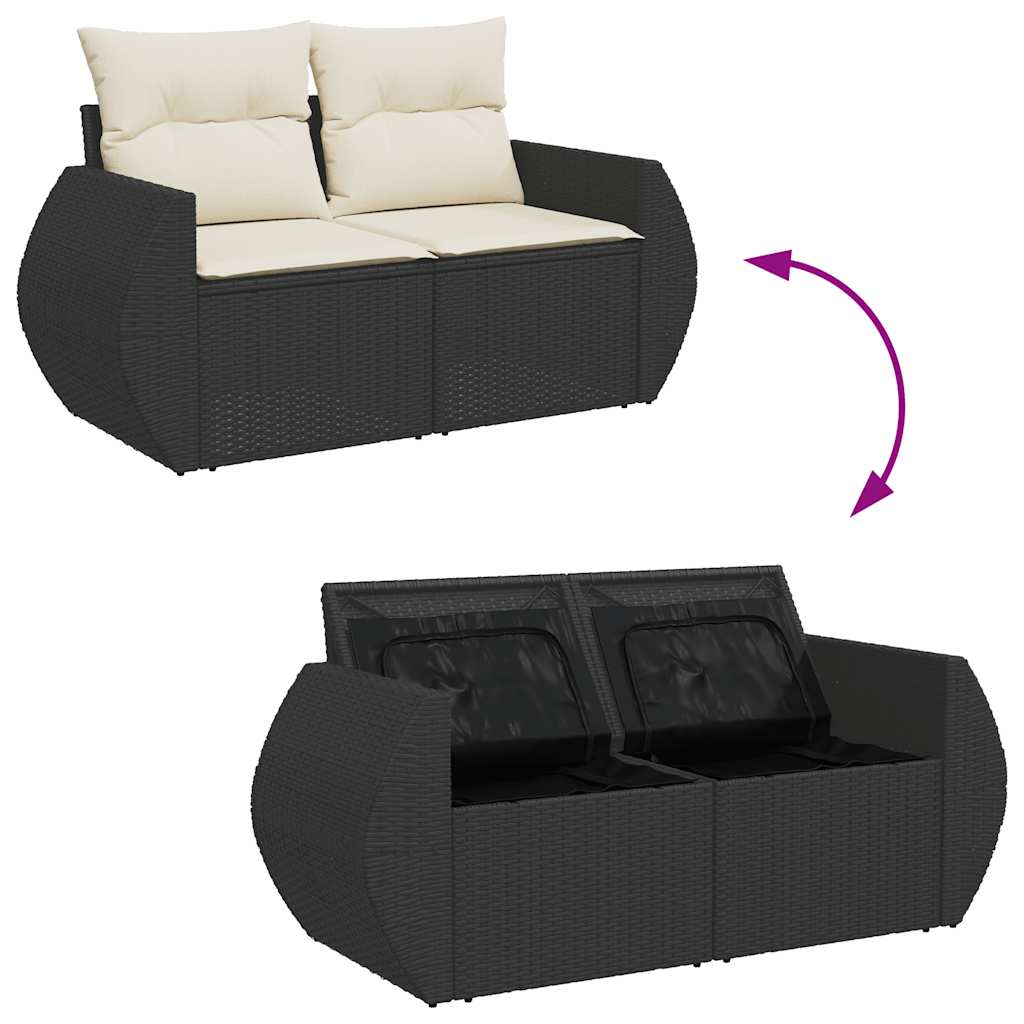 Set De Sofás De Jardín Con Cojines 9 Pzas Ratán Sintético Negro / Vetonek_1