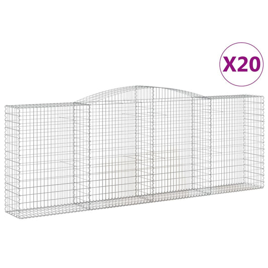 Cestas De Gaviones 20 Uds Forma De Arco Hierro 400x50x140/160cm_0