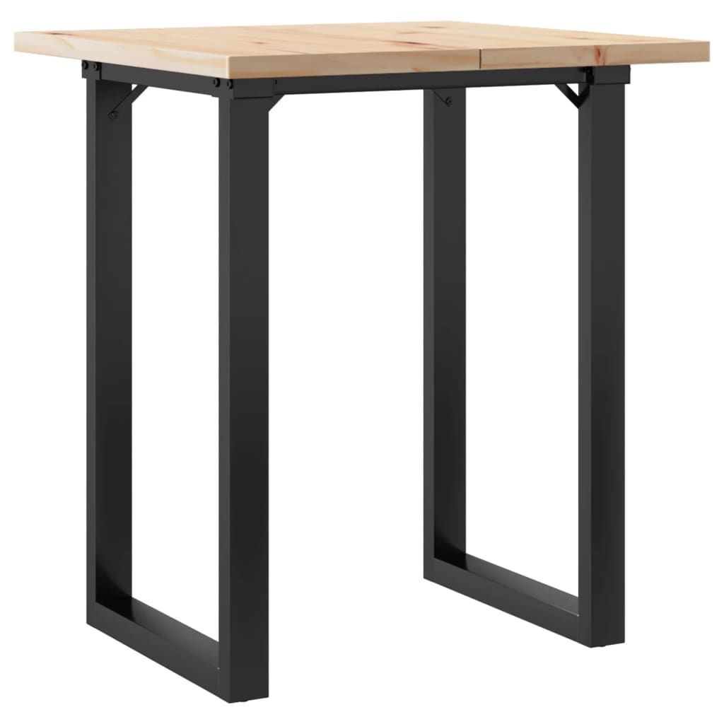 Mesa De Comedor Marco O Madera Maciza Pino Y Acero 60x60x75,5cm_4