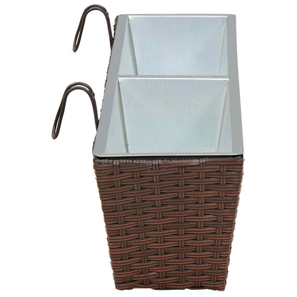 Barandilla 2 Uds. Marrón 80 X 17 X 17 Cm Metal_5