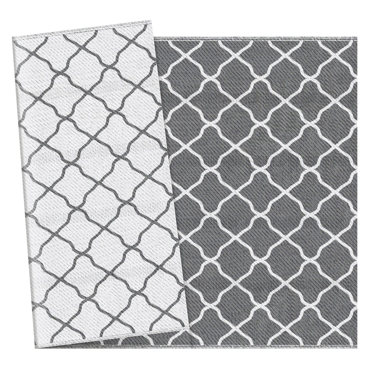 Outsunny Alfombra Exterior 182x274 Cm Reversible De Plástico Impermeable Gris_4